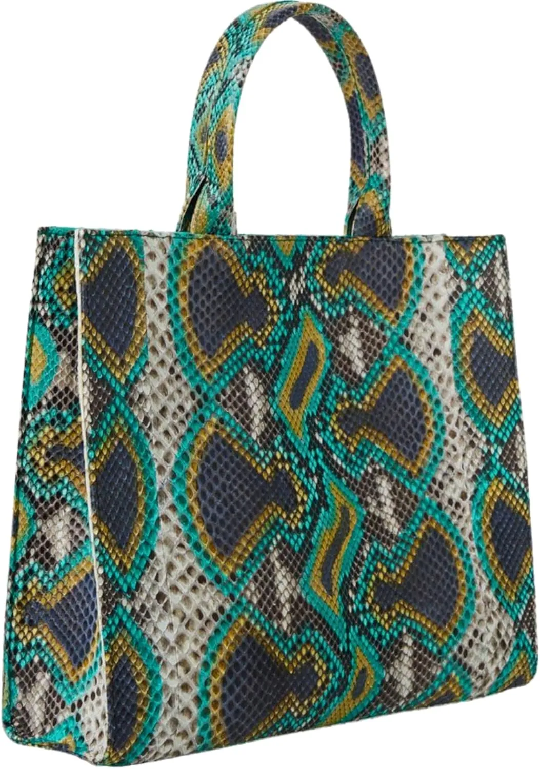 Snakeskin Large Tote Leather Handbag Gift for Mother