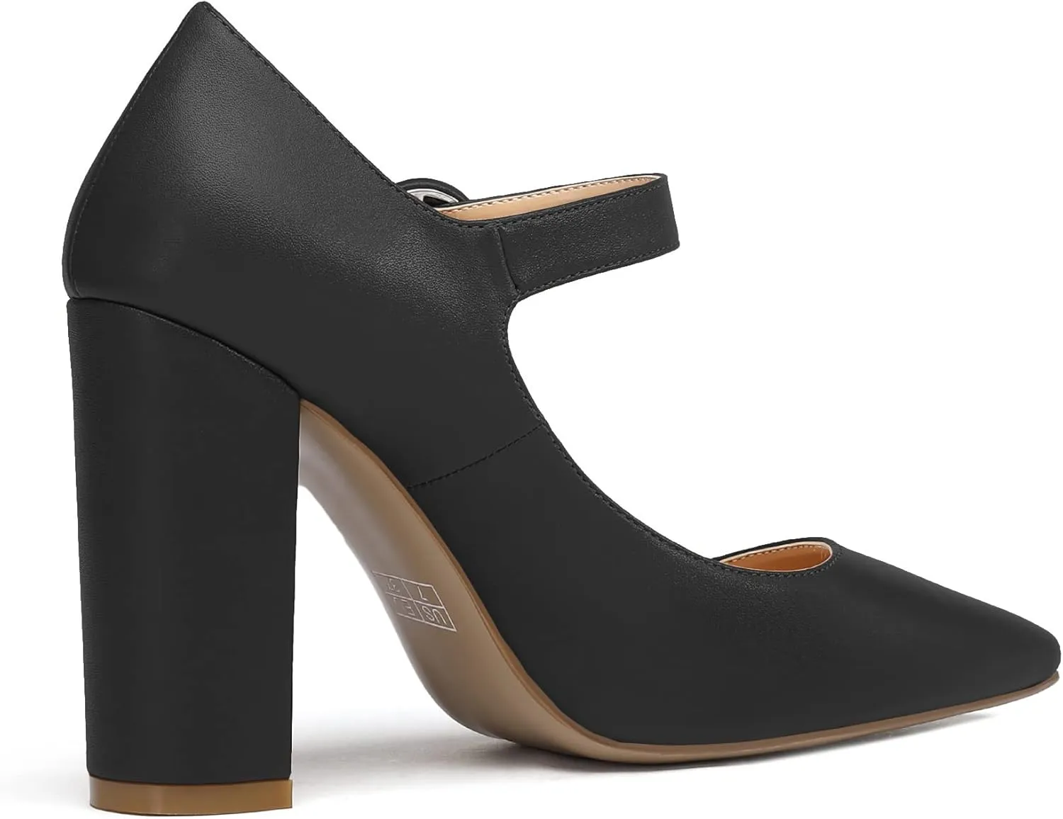 Soireelady Mary Jane Pumps|Point Toe Chunk Heels for Women|Patent Leather 10CM 4 Inch Shoes