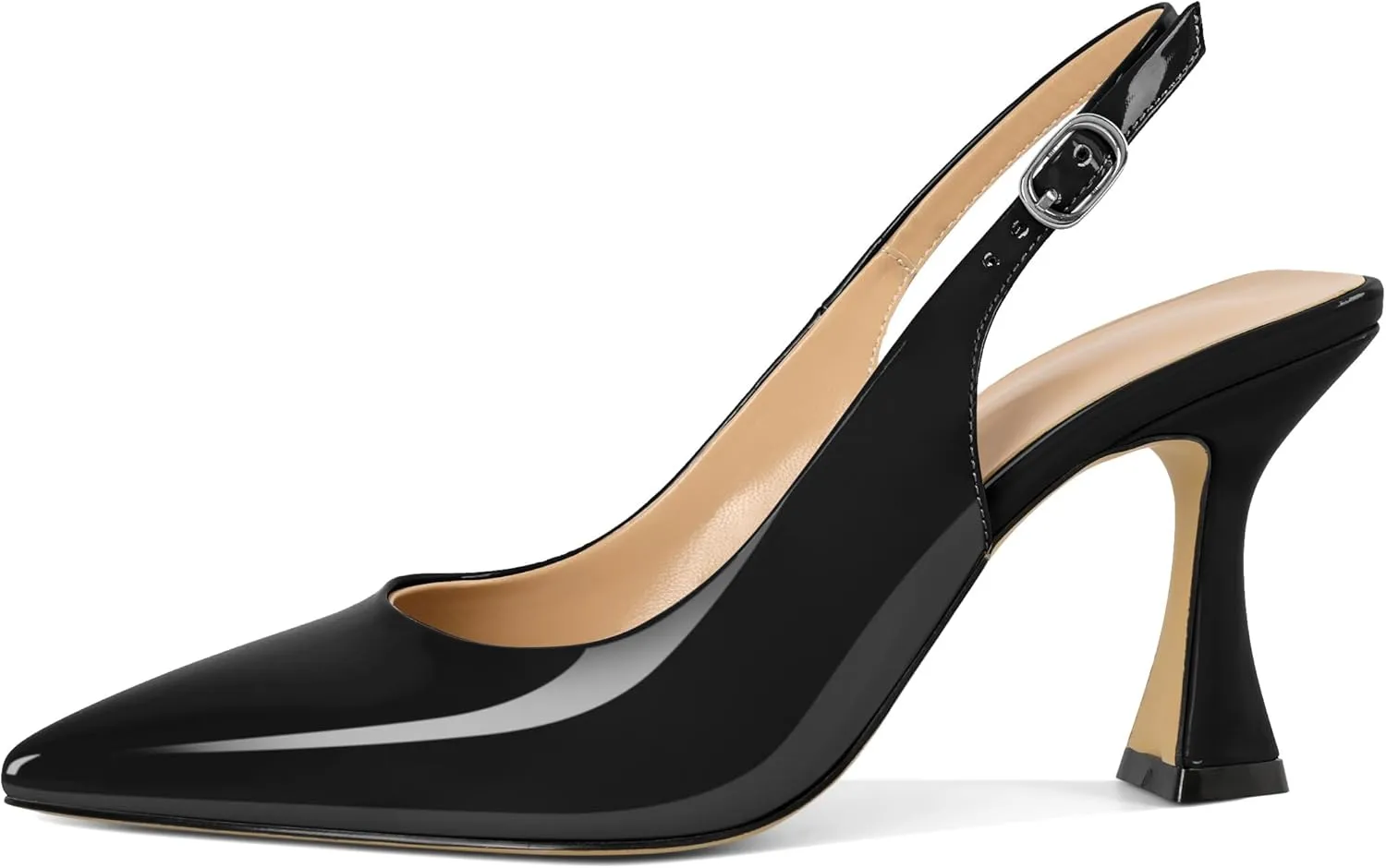 Soireelady Women's Slingback Heels Pointed Toe High Heel Stiletto Heels Fashion Dress Shoes 3.5 Inch