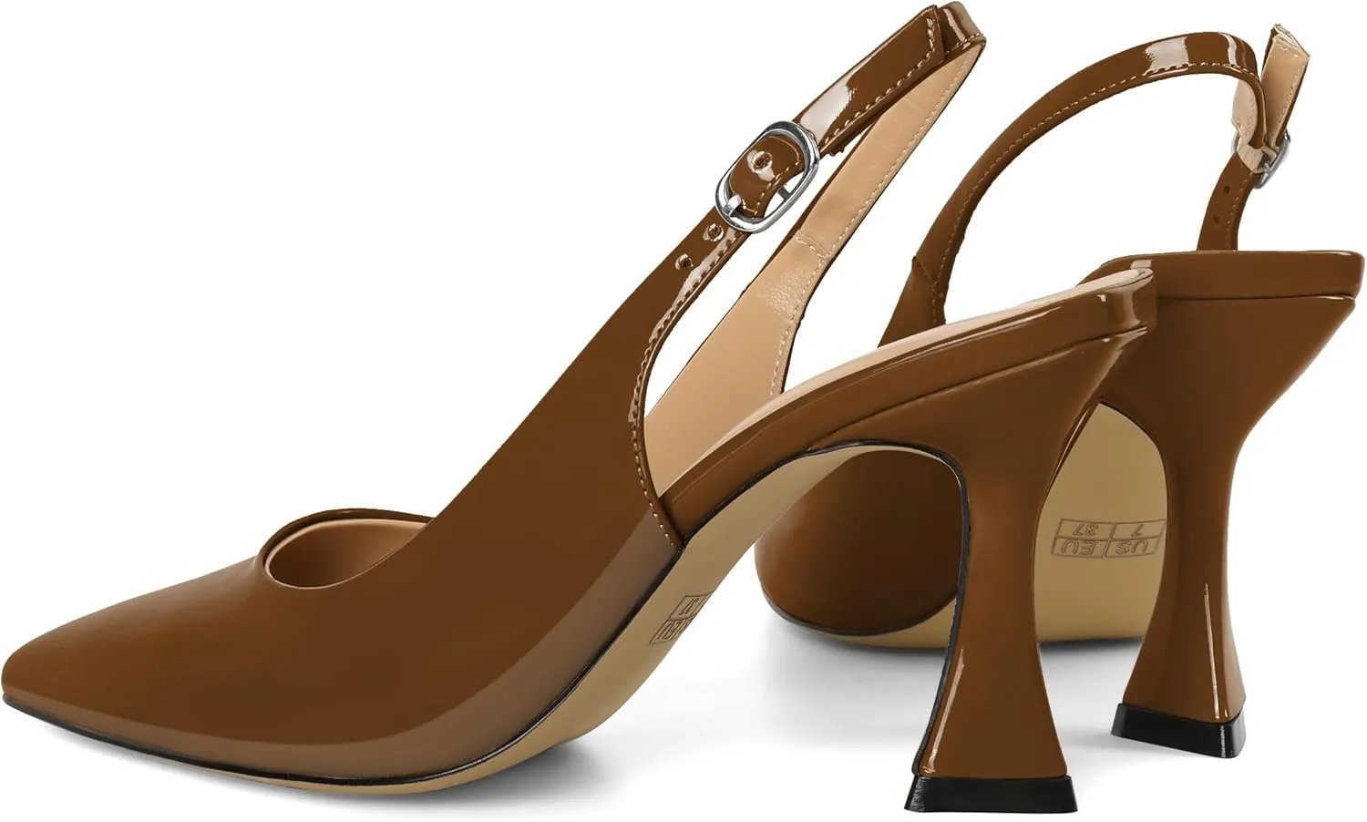 Soireelady Women's Slingback Heels Pointed Toe High Heel Stiletto Heels Fashion Dress Shoes 3.5 Inch