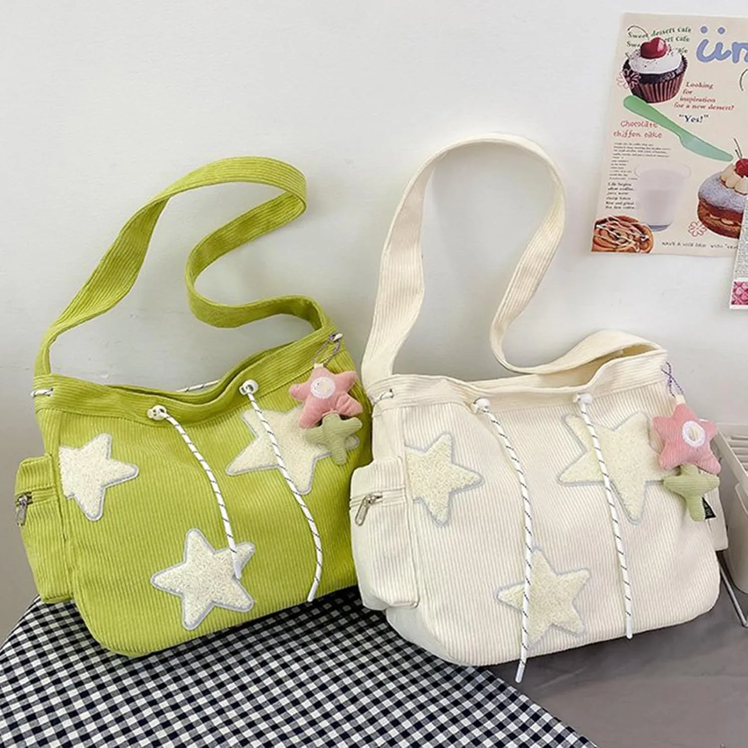 Solarix Bag, Solarix Crossbody Bag, Large Capacity Y2k Shoulder Bag, Cute Corduroy Messenger Tote Bag for Women