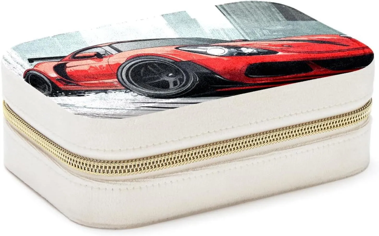 Sports Race Car Street Racer Travel Jewelry Box, Portable Travel Display Case Storage Holder Boxes for Stud Earrings, Rings, Necklaces, Bracelets