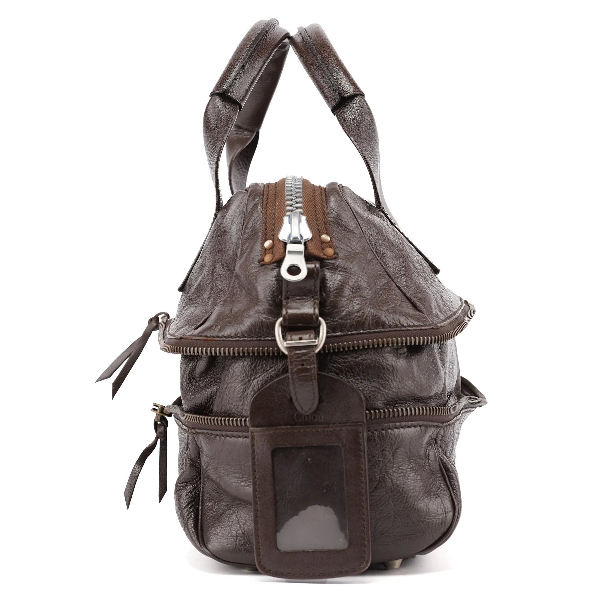 Spring 2006 Brown Leather Zippered Tote Bag