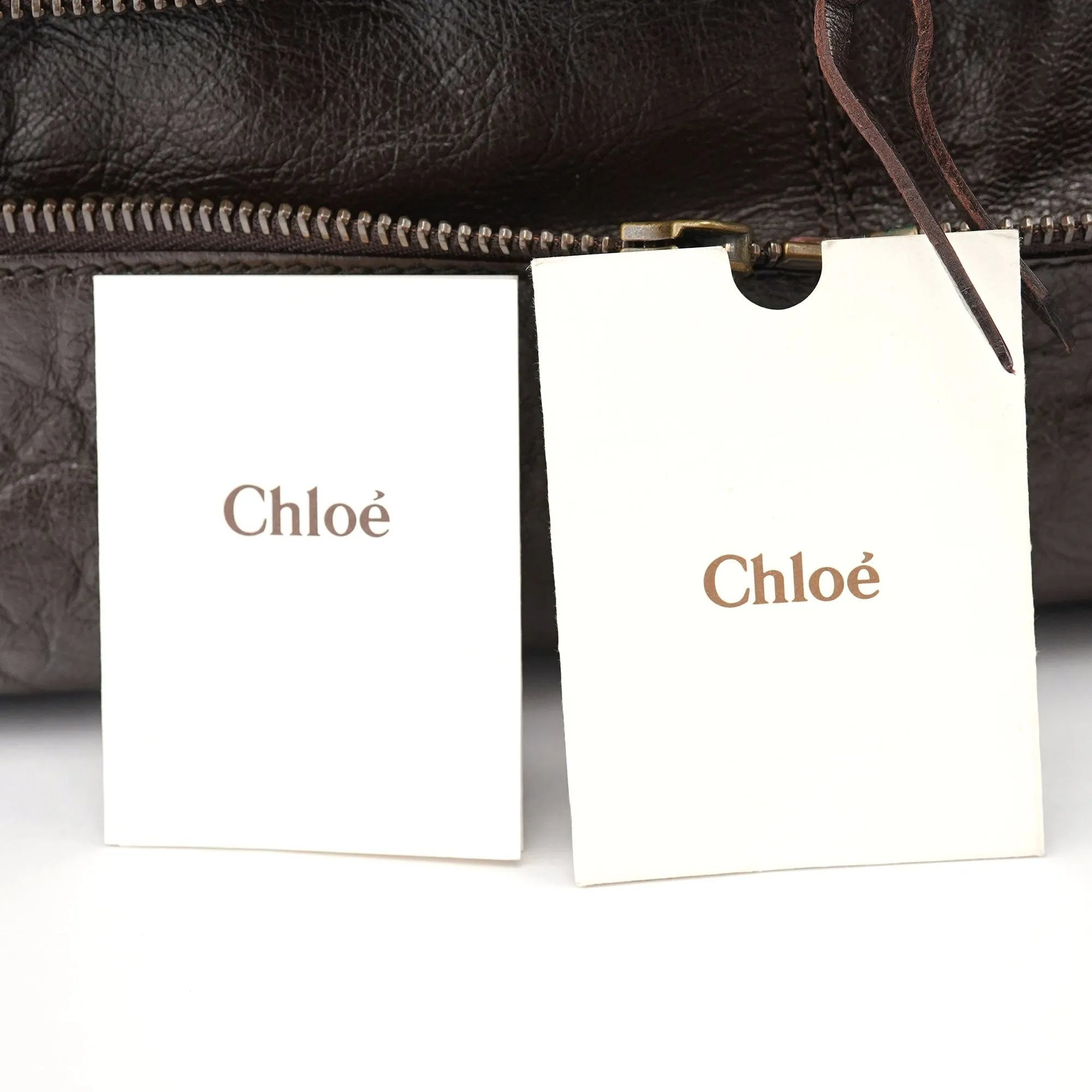 Spring 2006 Brown Leather Zippered Tote Bag