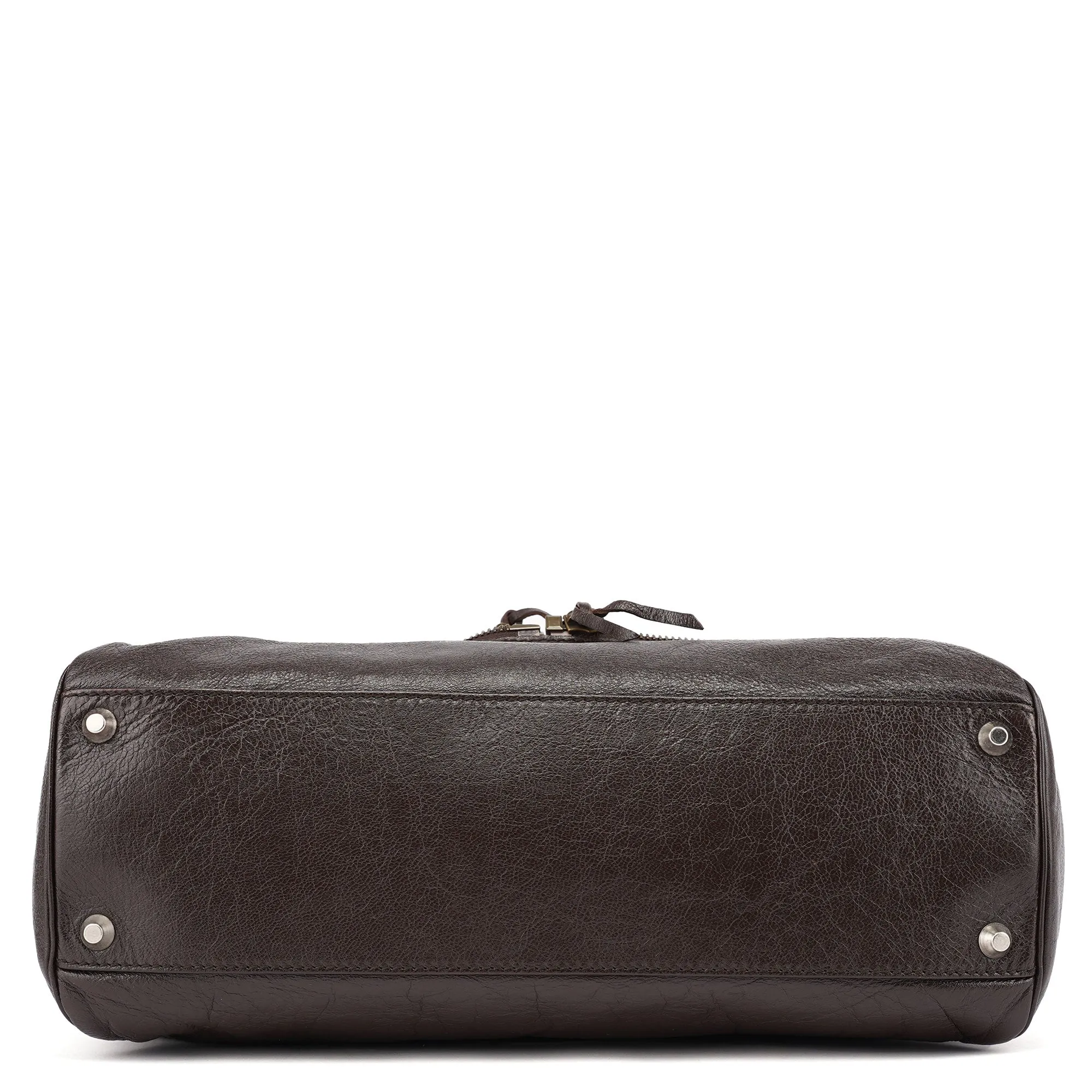 Spring 2006 Brown Leather Zippered Tote Bag