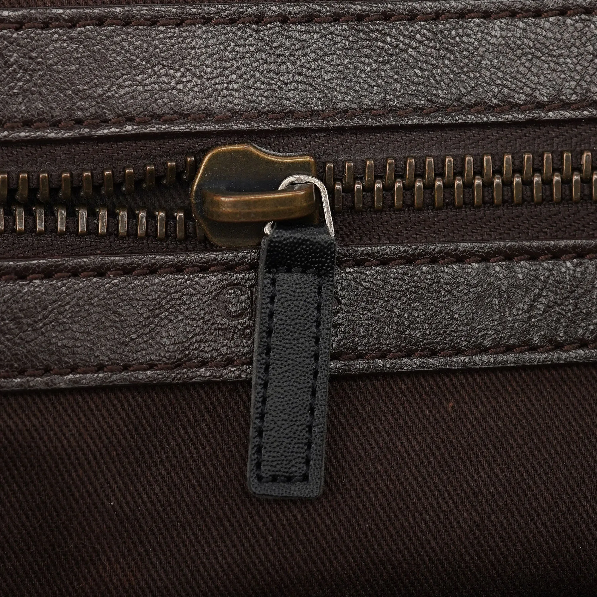 Spring 2006 Brown Leather Zippered Tote Bag