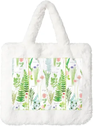 Springtime Herb Garden Print Handbag Plush Tote Bag Women Ladies Tote Purse Handbag Fluffy Shopping Dating Bag