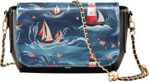 Starry Sky by Van Gogh Womens Leather Bag, Crossbody Leather Purses for Women