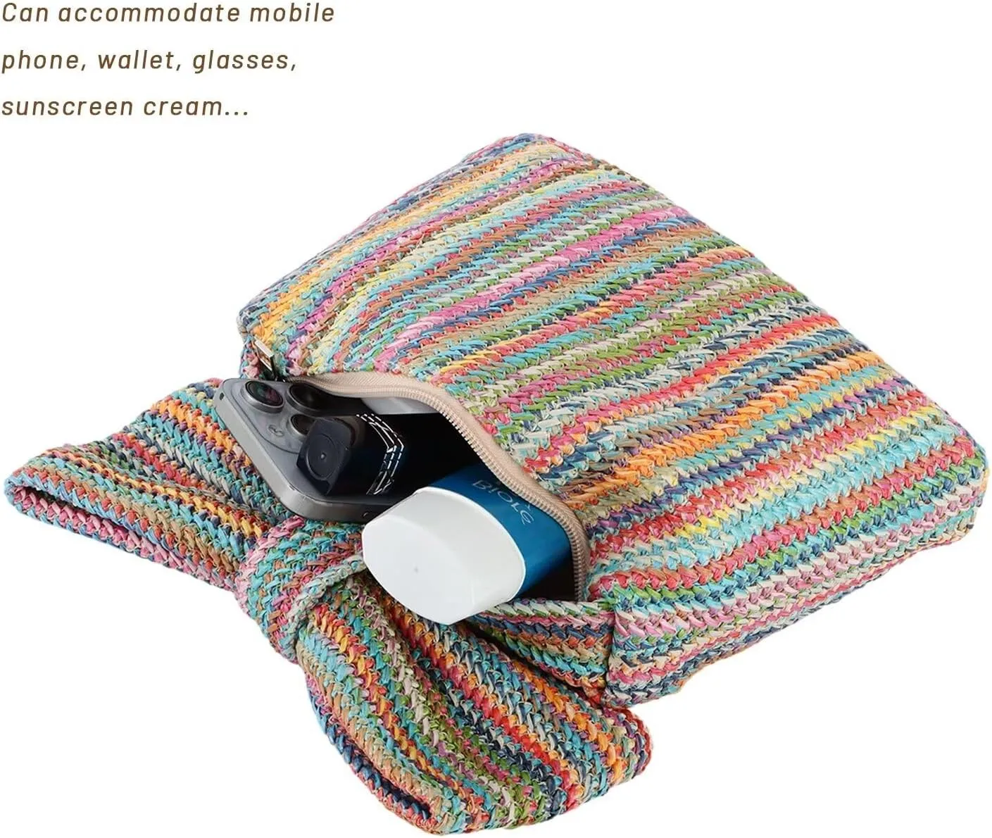 Straw Bow Clutch Purse Summer Handbag for Women 2024 Woven Beach Purse for Vacation Wedding