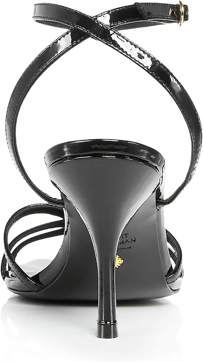Stuart Weitzman Womens Barely There Patent Leather Ankle Strap Heels