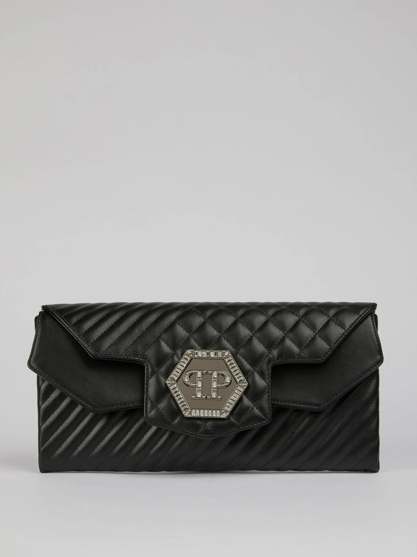 Studded Logo Quilted Clutch Bag