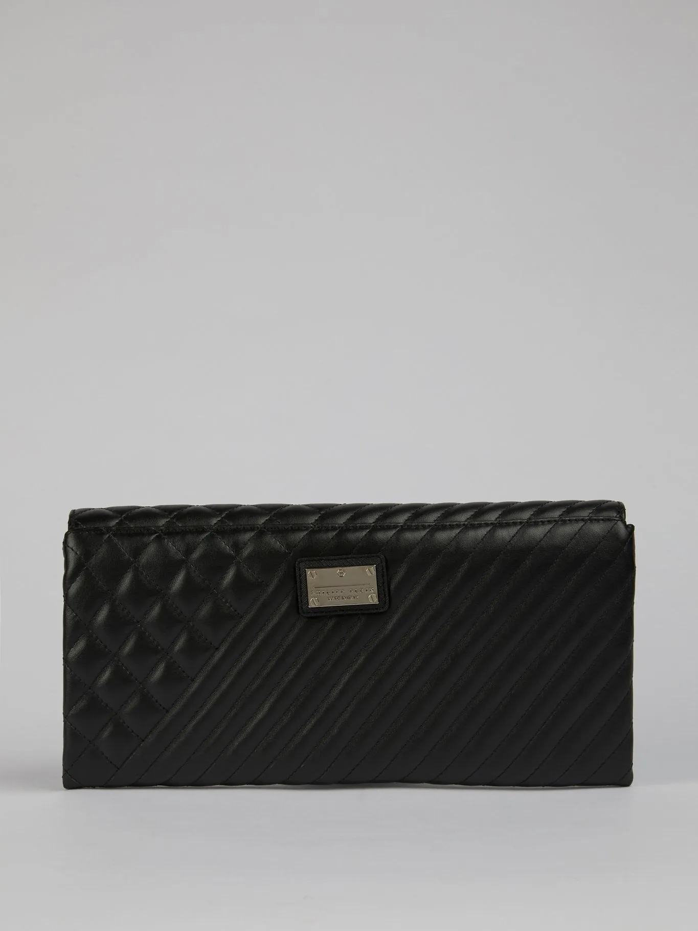 Studded Logo Quilted Clutch Bag
