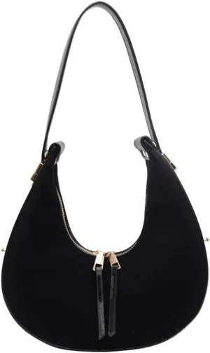 Suede Crescent Bag Suede Handbag and Purse Suede Half Moon Tote Bag Casual Retro Shoulder Dumpling Bag