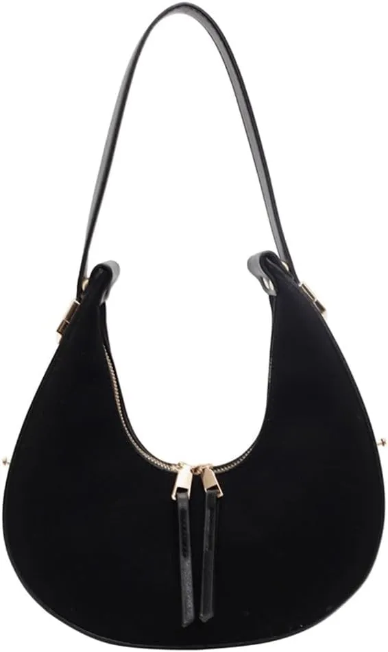 Suede Crescent Bag Suede Handbag and Purse Suede Half Moon Tote Bag Casual Retro Shoulder Dumpling Bag
