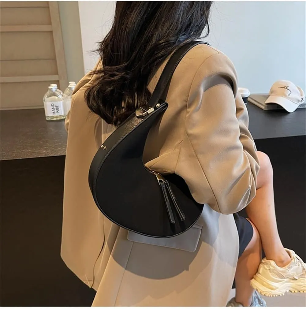 Suede Crescent Bag Suede Handbag and Purse Suede Half Moon Tote Bag Casual Retro Shoulder Dumpling Bag
