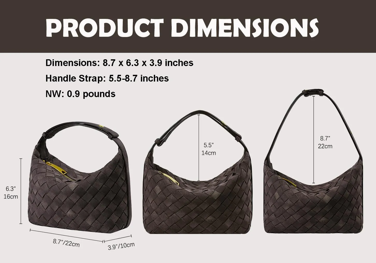 Suede Leather Handbag for Women, Leather Woven Bag, Small Clutch Bag Suede Handbag, Underarm Purse Top-Handle Handbag