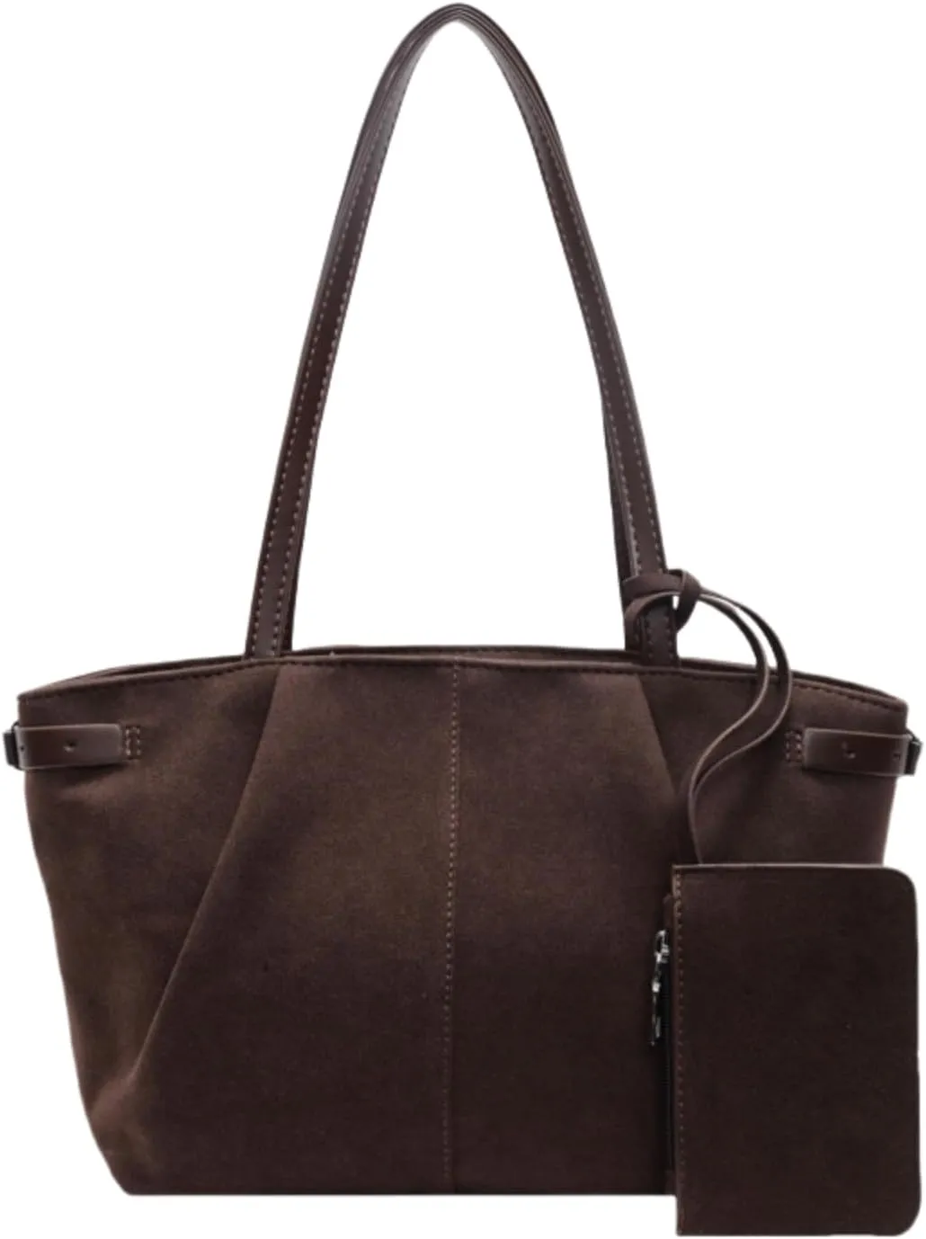 Suede Tote Bag for Women, Womens Purse Slouchy Hobo Handbag Brown Retro Top Handle Bag, Fashion Shoulder Satchel Work Bags
