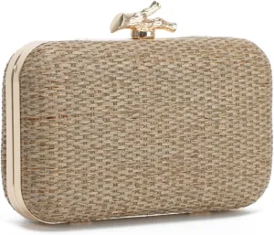 SUKUTU Women Straw Evening Bag Handwoven Clutch Purse Wedding Party Summer Beach Handbag Crossbody Bag