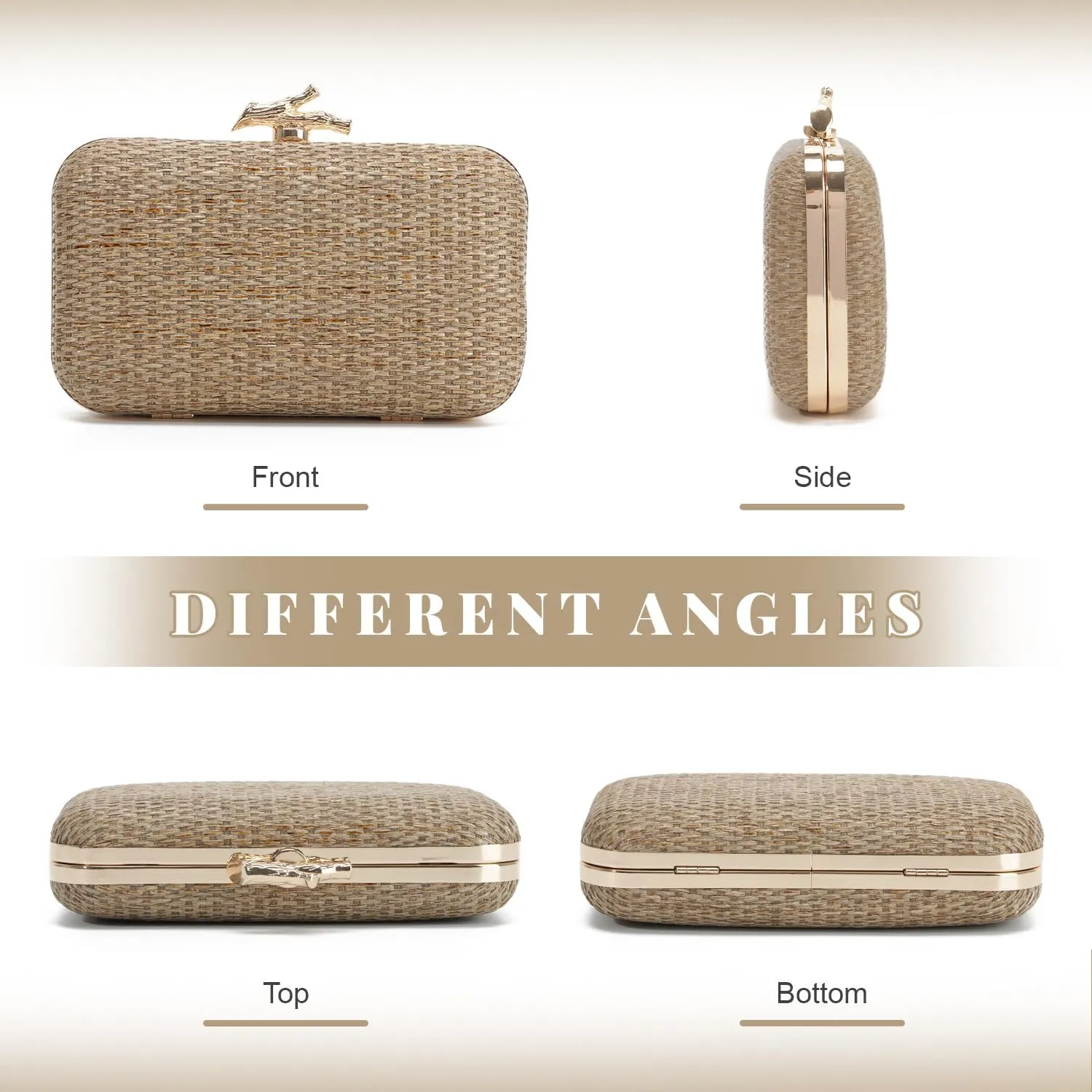 SUKUTU Women Straw Evening Bag Handwoven Clutch Purse Wedding Party Summer Beach Handbag Crossbody Bag