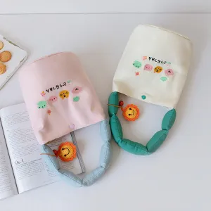 Summer Canvas Underarm Female Niche Cute Embroidered Flower Handbags
