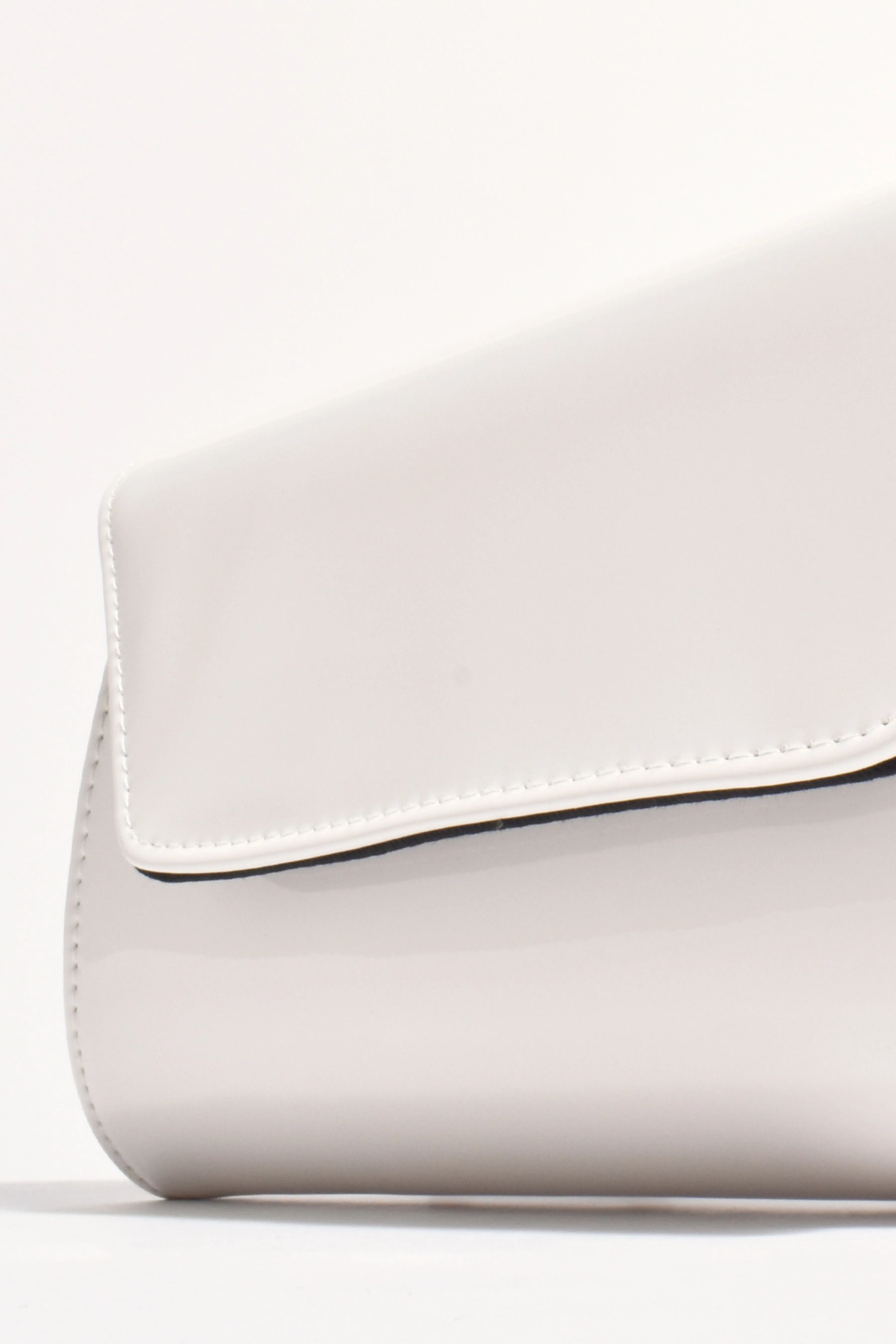 Suzie Gloss Foldover Clutch - Stone