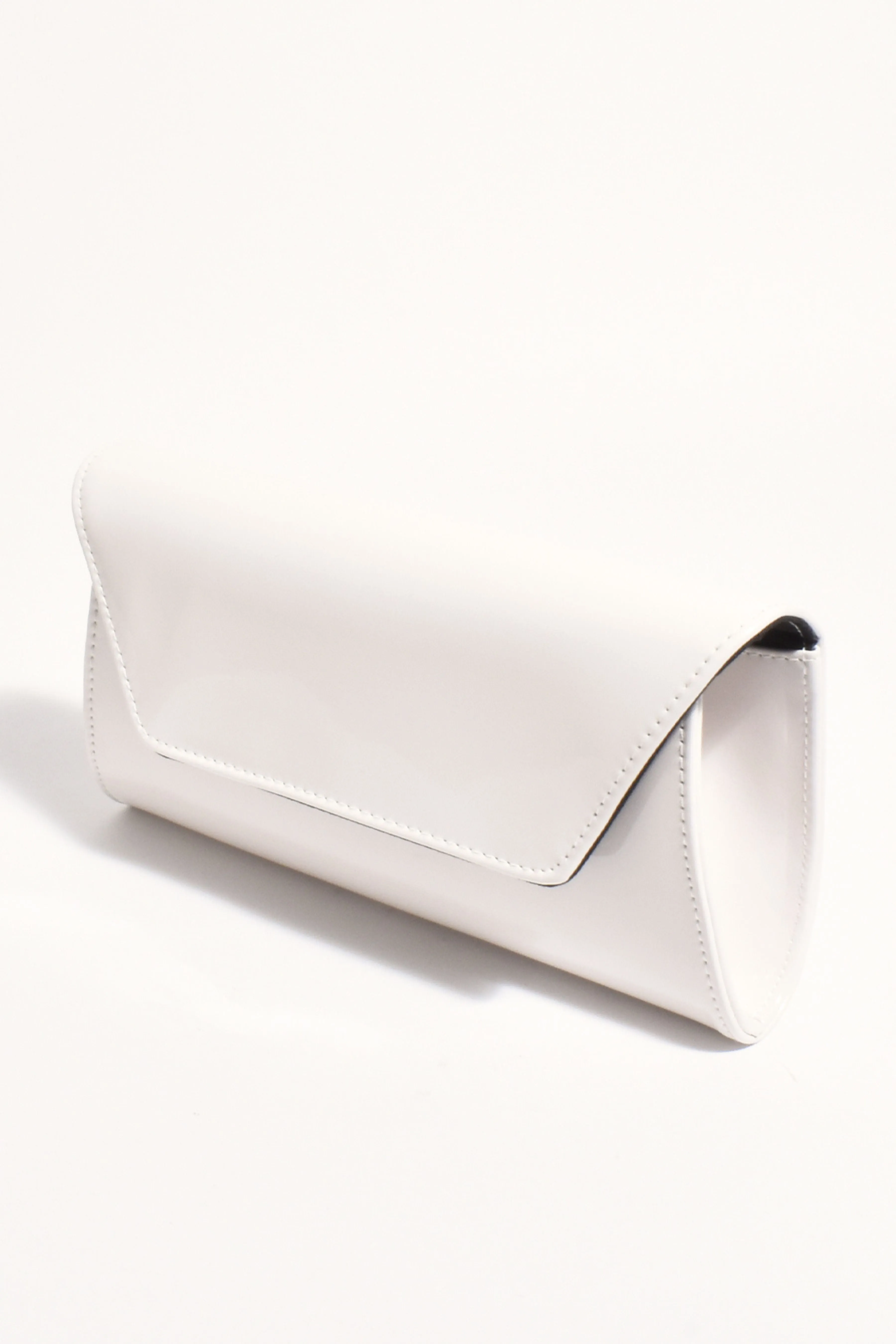 Suzie Gloss Foldover Clutch - Stone
