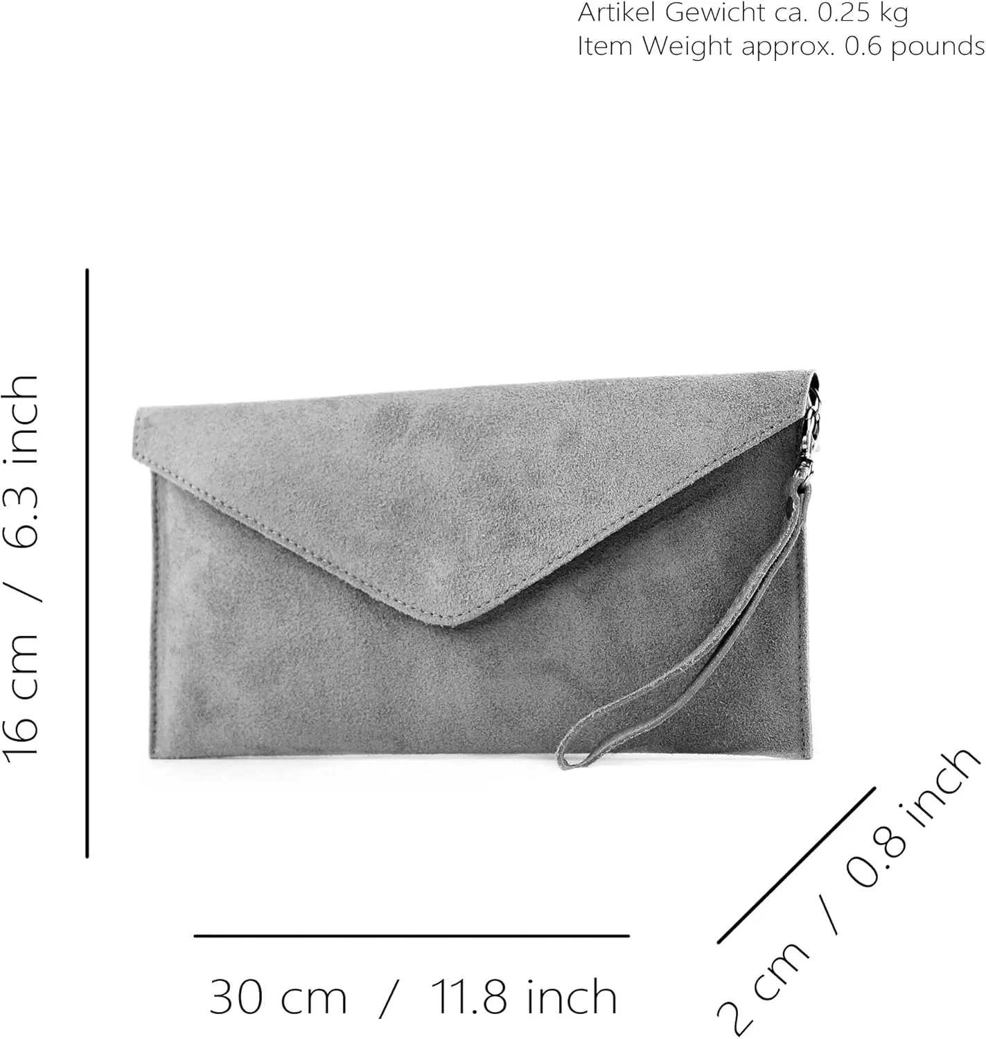 T106 - Italian clutch evening bag made of suede upper