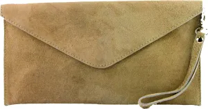 T106 - Italian clutch evening bag made of suede upper