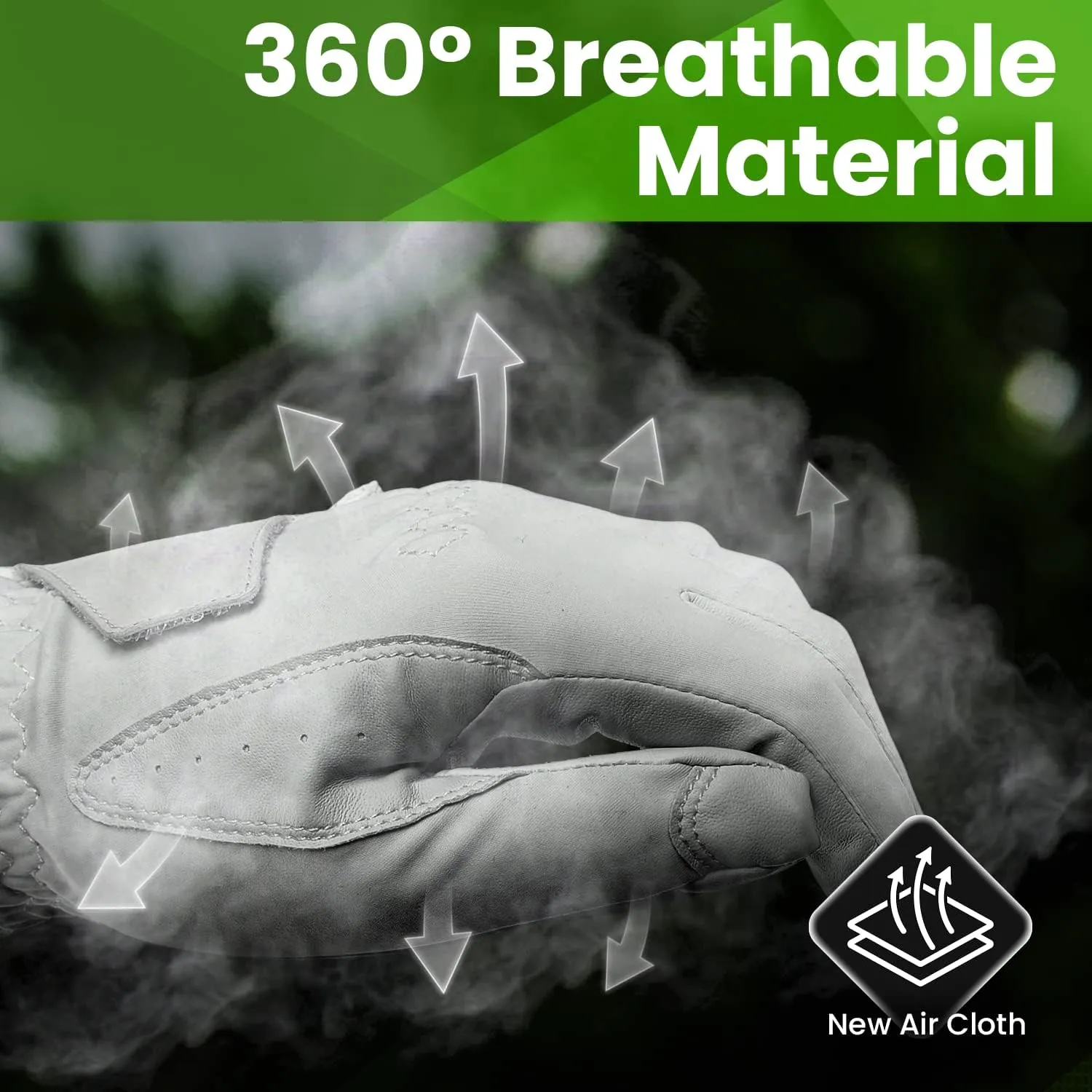 Tactile Enhanced Tour Class Golf Glove - Wrap-Finger Design, Cabretta Grip, Skin Fit, All-White Elegance