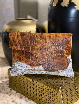 Tan Gator Flap With Cowhide Body