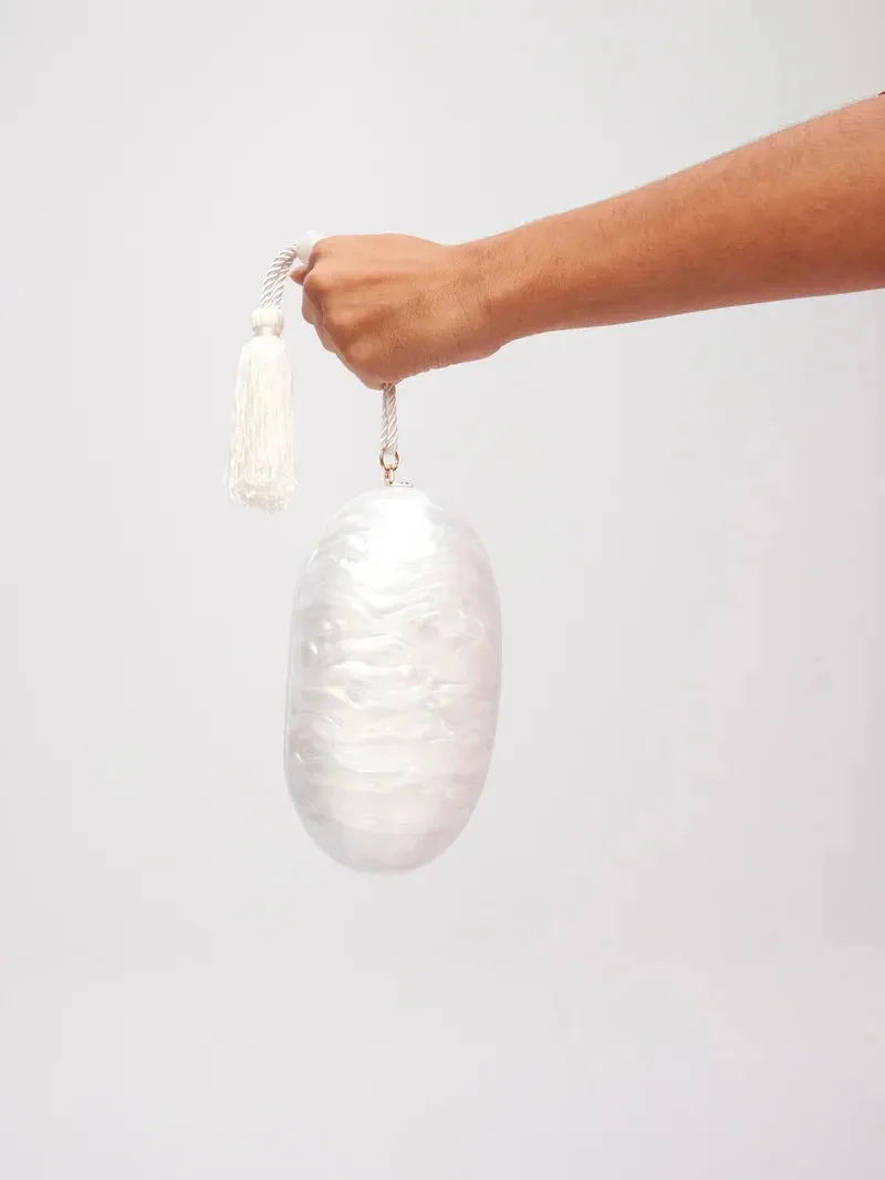 Tassel Pearl Clutch