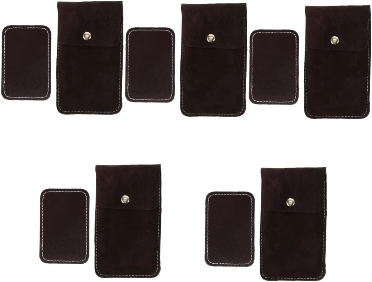 TENDYCOCO 5pcs Travel Suede Bag Card Holder Men Purse Watches for Women Wallet Keychain Travel Wallet Portable Watch Bag Wallet Outdoor Watch Case Purses Pouch Coffee