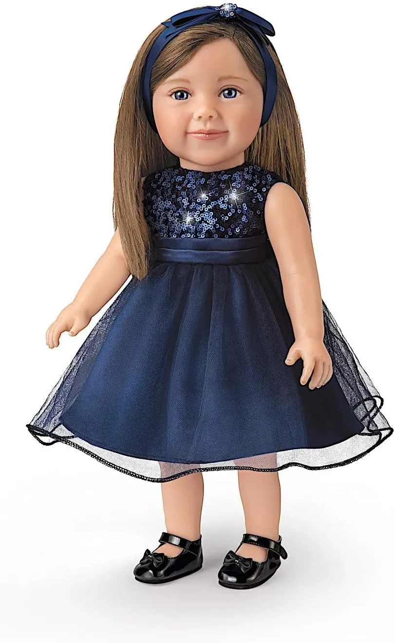 The Ashton-Drake Galleries Lucy's Big Adventures Child Doll and Accessory Set, 18-inch, with Designer Clothes and Accessories, 20 Pieces (Multi Color)