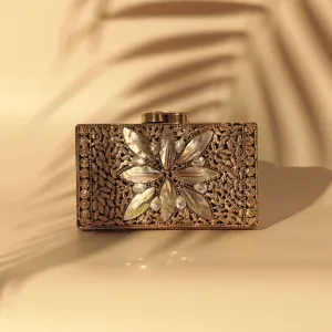 THE TAN CLAN Nadia Embellished Mother of Pearl Clutch