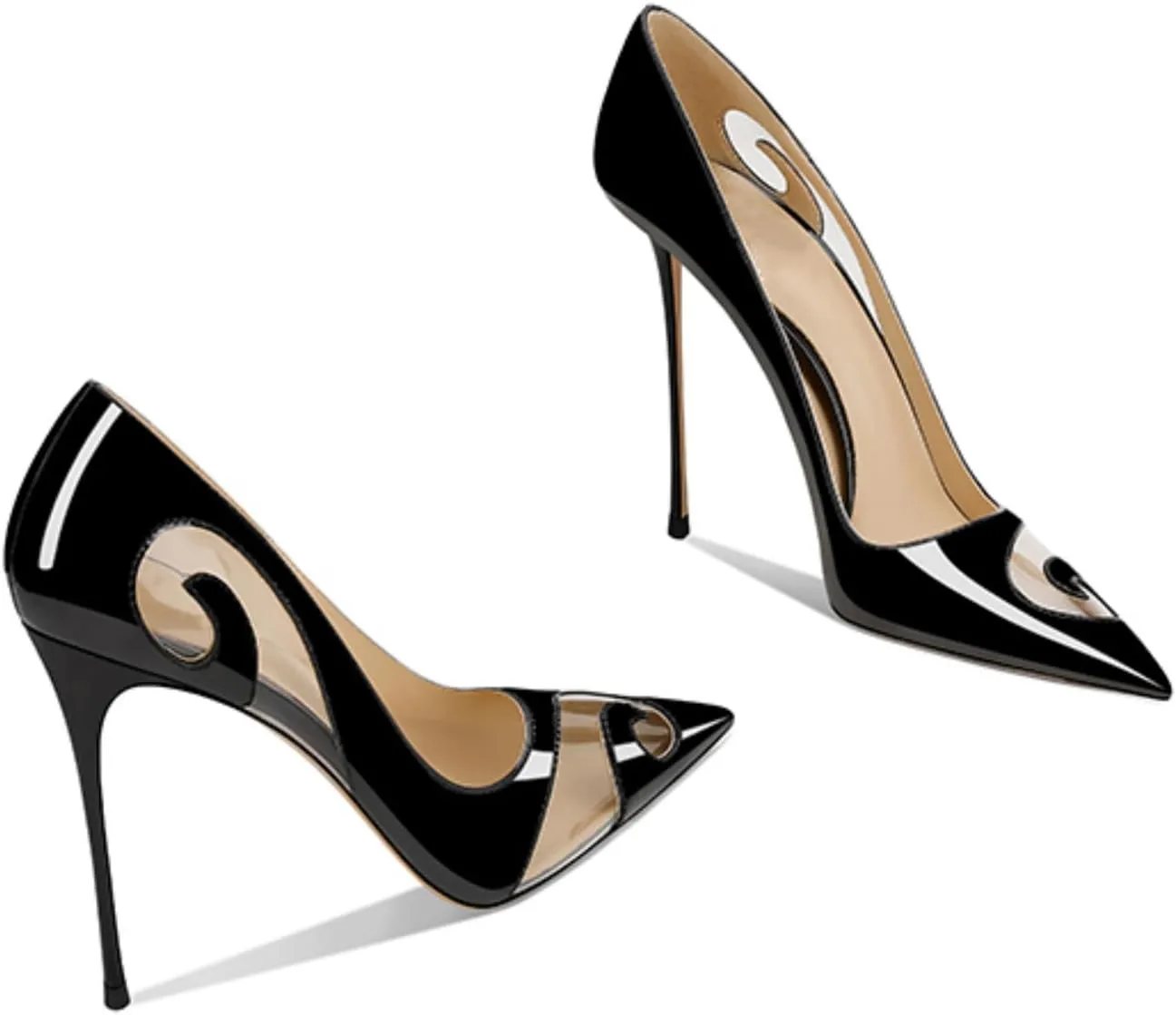 THESHY Women's Closed Pointed Toe Pumps Stiletto High Heels Dress Wedding Party Shoes Slip on Fashion Heels for Women