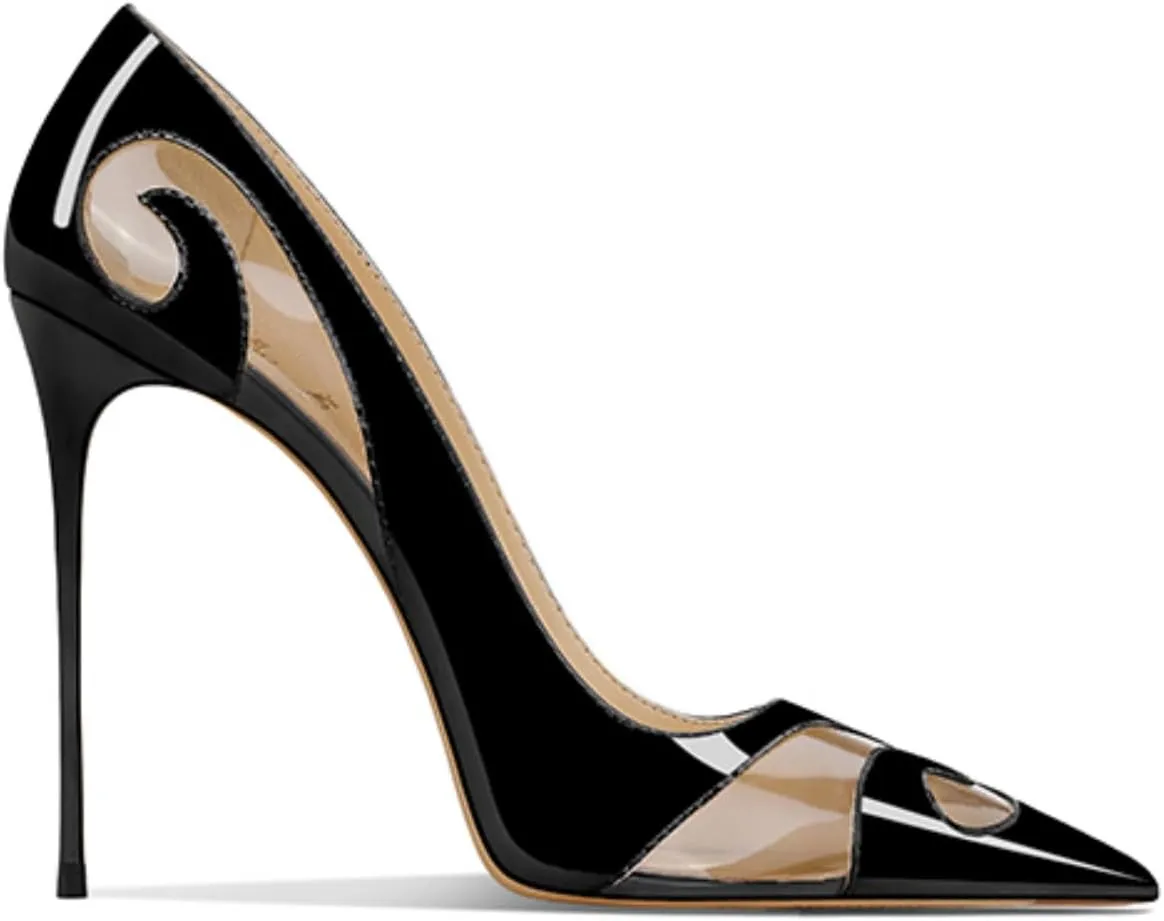 THESHY Women's Closed Pointed Toe Pumps Stiletto High Heels Dress Wedding Party Shoes Slip on Fashion Heels for Women