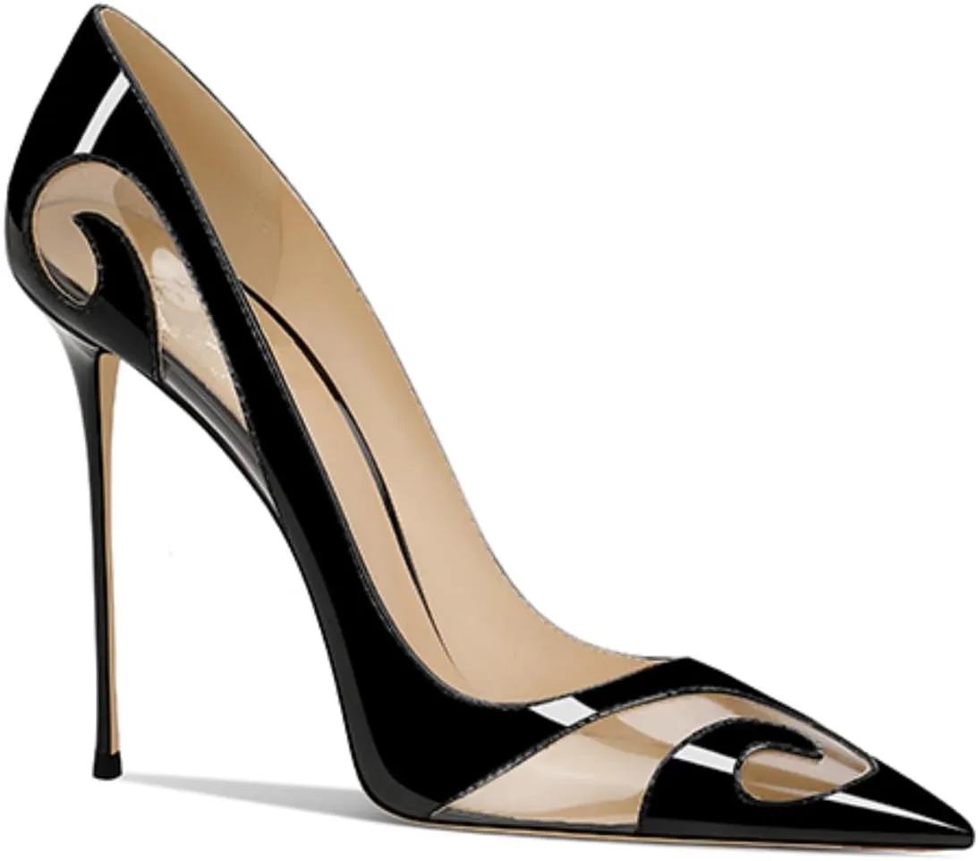 THESHY Women's Closed Pointed Toe Pumps Stiletto High Heels Dress Wedding Party Shoes Slip on Fashion Heels for Women