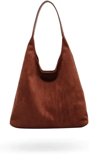 Tiaastaps Tote Bag Tiaastaps Suede Tote Bags for Women Office Suede Purse Shoulder Retro Casual Large Capacity Bags