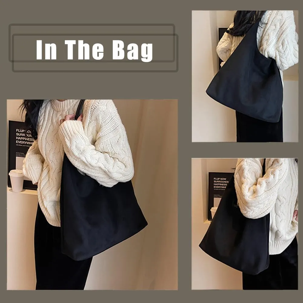 Tiaastaps Tote Bag Tiaastaps Suede Tote Bags for Women Office Suede Purse Shoulder Retro Casual Large Capacity Bags
