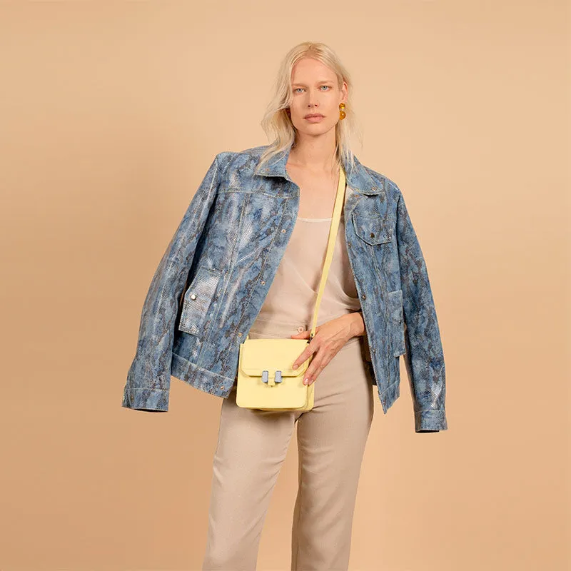Tilda Umhängetasche Lemon aus Glattleder