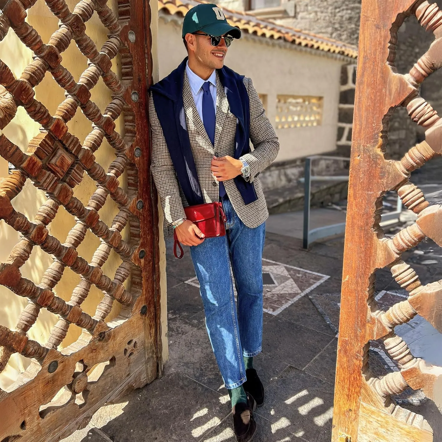 Time Resistance Leather Clutch for Men Organizer Wrist Bag Briefcase Handmade in Italy Gift Box Included