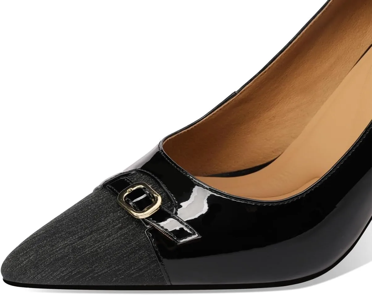 TinaCus Women's Cap Toe Glossy Patent Leather Handmade High Heels Trendy Dress Pumps Shoes