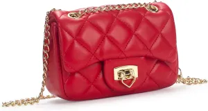 Toddler Purse for Girls Age 3-14, Heart Lock Kids Purse, Cute Crossbody Bag with Chain Strap