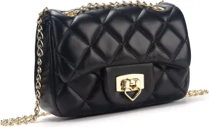 Toddler Purse for Girls Age 3-14, Heart Lock Kids Purse, Cute Crossbody Bag with Chain Strap