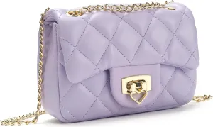 Toddler Purse for Girls Age 3-14, Heart Lock Kids Purse, Cute Crossbody Bag with Chain Strap