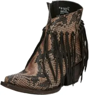 Tony Lama Women's Anahi Fringe Fashion Booties Snip Toe - Vf6041