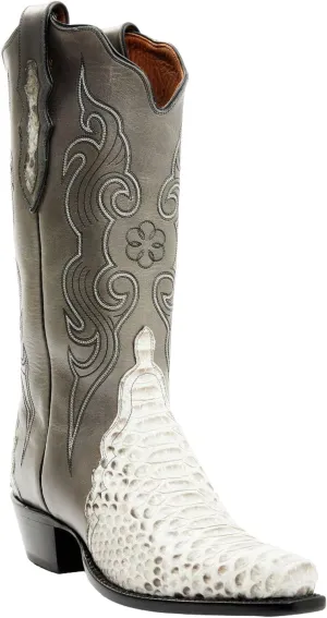 Tony Lama Women's Boot Barn Exotic Python Tall Western Snip Toe Natural 9 M US