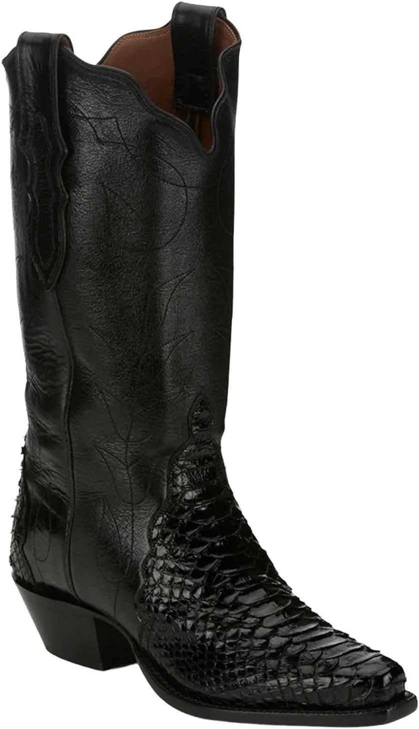 Tony Lama Women's Boot Barn Tri-Ad Exotic Python Western Snip Toe Natural 8 M US