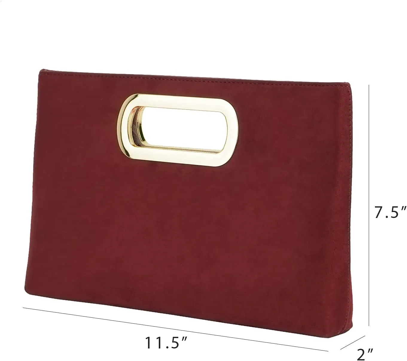 Top Handle Faux Suede Clutch
