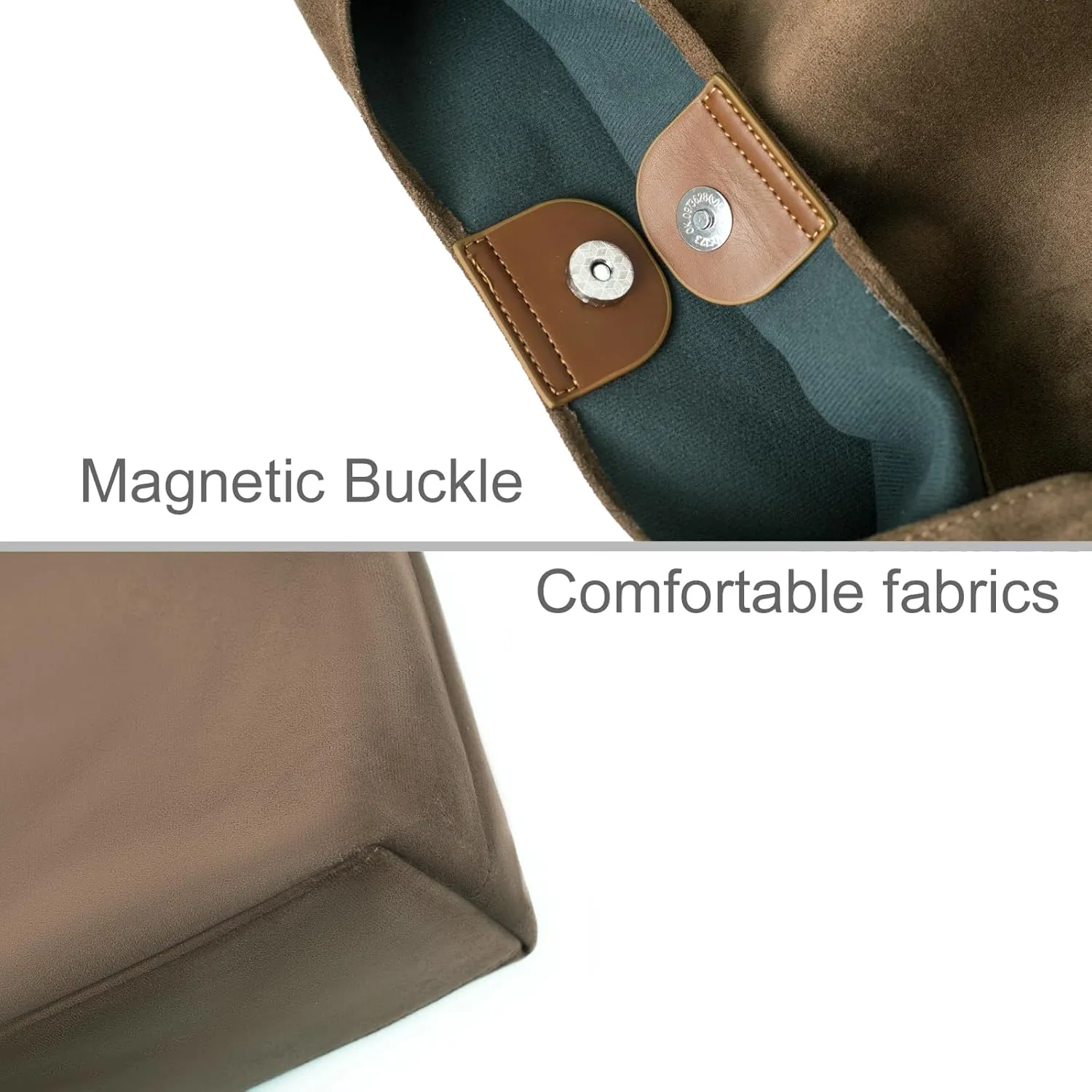 Tote Bag for Women, Faux Suede Tote with Matching Pouch, Large Lightweight Shoulder Bag for Work, Travel & Daily Use